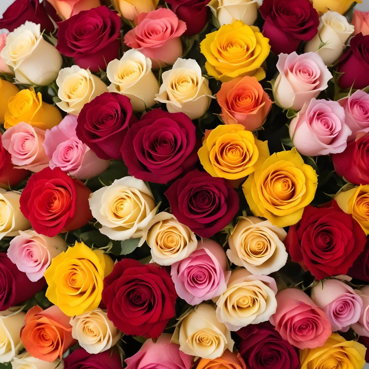 50 Fresh-Cut Rainbow Roses